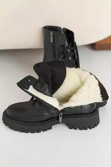 Женские ботинки кожаные зимние черные Solo 178А фото 6 — интернет-магазин Tapok