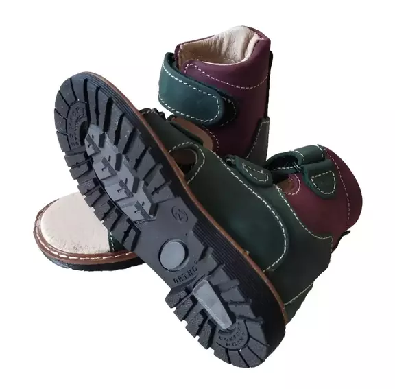 Ортопедические сандалии с супинатором Foot Care FC-113 зелено-бордовые фото 4 — интернет-магазин Tapok
