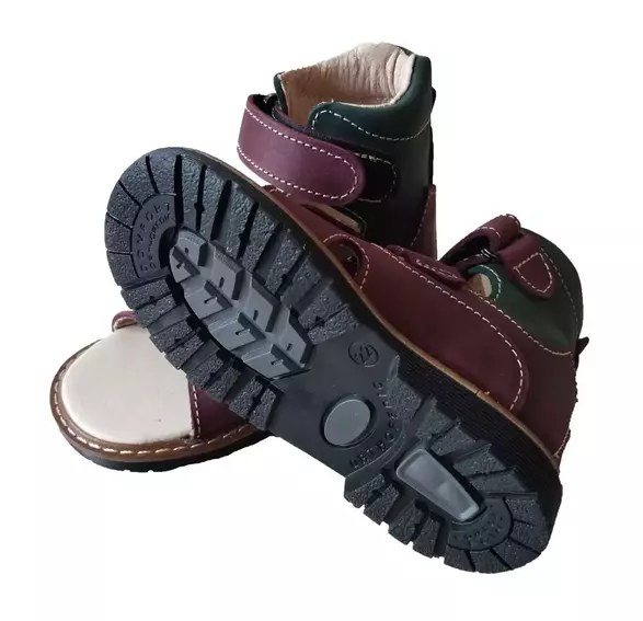 Ортопедические сандалии с супинатором Foot Care FC-113 бордово-зеленые фото 4 — интернет-магазин Tapok