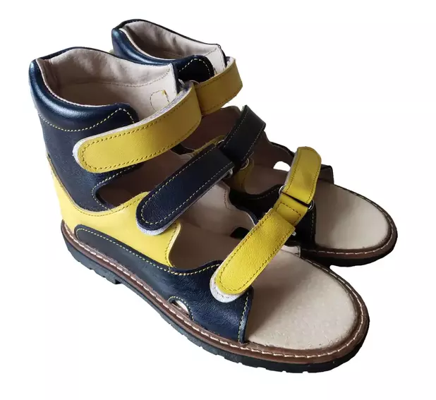 Ортопедические сандалии с супинатором Foot Care FC-113 желто-синие фото 1 — интернет-магазин Tapok