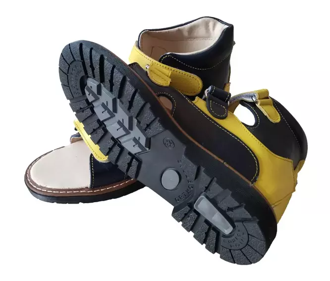 Ортопедические сандалии с супинатором Foot Care FC-113 желто-синие фото 4 — интернет-магазин Tapok