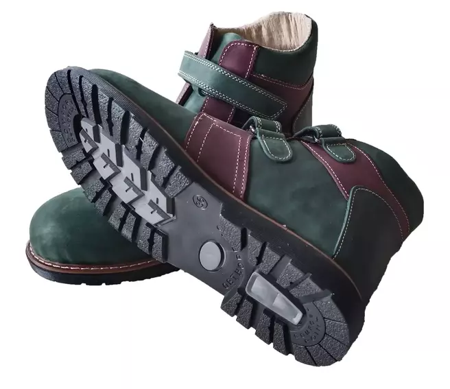 Ортопедические ботинки с супинатором Foot Care FC-115 зелено-бордовые фото 4 — интернет-магазин Tapok