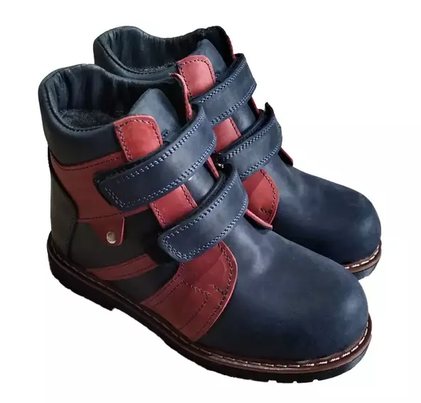 Ортопедичні зимові черевики FootCare FC-116 синьо-червоні фото 1 — інтернет-магазин Tapok