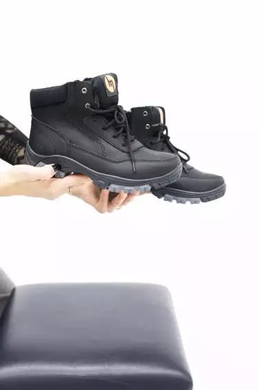 Подростковые ботинки кожаные зимние черные Monster М фото 6 — интернет-магазин Tapok