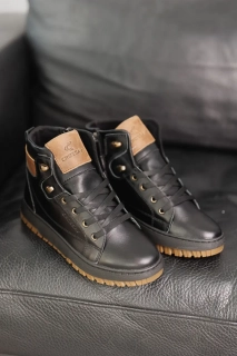 Подростковые ботинки кожаные зимние черные CrosSAV 322