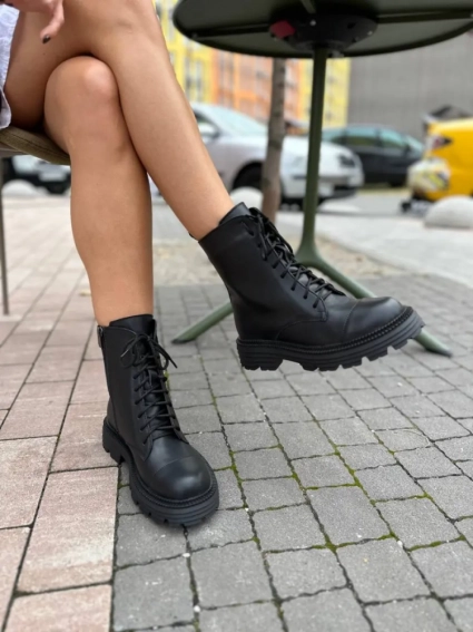 Ботинки женские кожаные черные демисезонные фото 20 — интернет-магазин Tapok