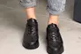 Кроссовки женские кожаные на осень 586457 Черные Фото 3