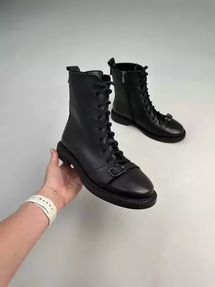 Ботинки женские кожаные черные демисезонные фото 12 — интернет-магазин Tapok