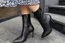 Ботинки женские кожаные черные на каблуках демисезонные Фото 1