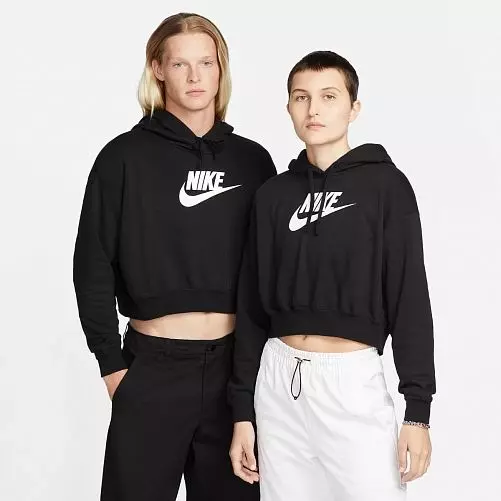 Жіноча кофта NIKE W NSW CLUB FLC GX CROP HDY DQ5850-010 фото 1 — інтернет-магазин Tapok