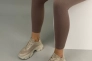 Кроссовки женские замшевые бежевые с вставками кожи Фото 4