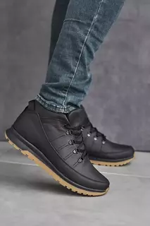Мужские кроссовки кожаные зимние черные Emirro 101