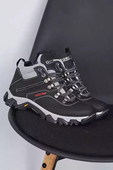 Подростковые ботинки кожаные зимние черные Splinter Boy 3211 на меху фото 1 — интернет-магазин Tapok