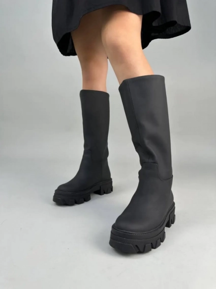 Сапоги женские кожаные черные зимние фото 4 — интернет-магазин Tapok