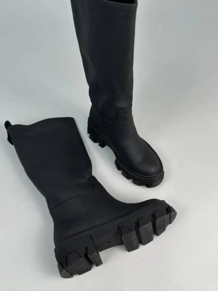 Сапоги женские кожаные черные зимние фото 8 — интернет-магазин Tapok