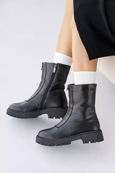 Женские ботинки кожаные зимние черные Solo 190 фото 4 — интернет-магазин Tapok