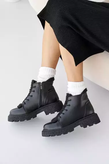 Женские ботинки кожаные зимние черные OLLI 24 фото 5 — интернет-магазин Tapok