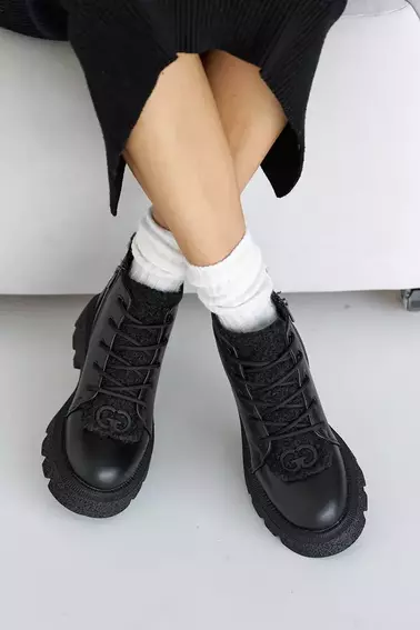 Женские ботинки кожаные зимние черные OLLI 24 фото 7 — интернет-магазин Tapok