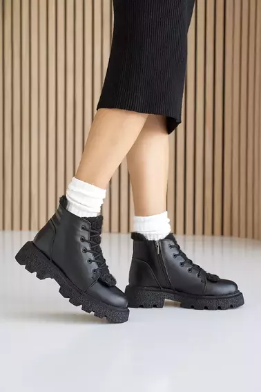 Женские ботинки кожаные зимние черные OLLI 24 фото 8 — интернет-магазин Tapok