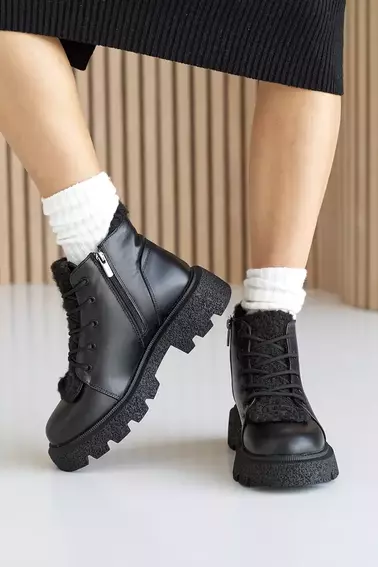 Женские ботинки кожаные зимние черные OLLI 24 фото 9 — интернет-магазин Tapok