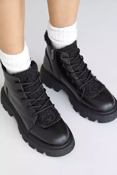 Женские ботинки кожаные зимние черные OLLI 24 фото 11 — интернет-магазин Tapok