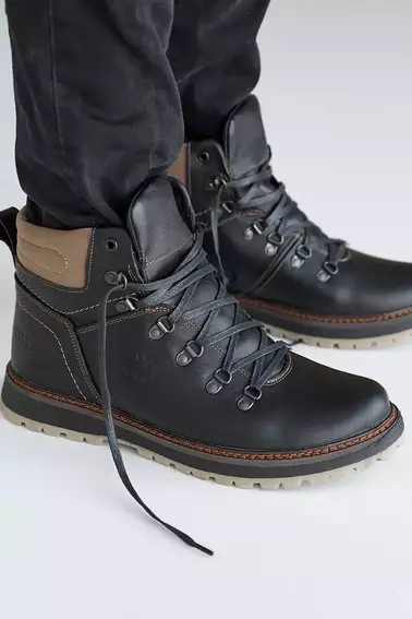 Мужские ботинки кожаные зимние черные Rivest С фото 4 — интернет-магазин Tapok