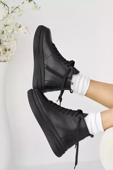 Жіночі черевики шкіряні зимові чорні Udg 24171/1А фото 7 — інтернет-магазин Tapok