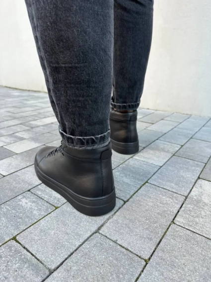 Ботинки мужские кожаные черного цвета зимние фото 5 — интернет-магазин Tapok