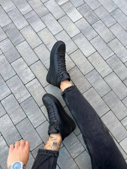 Ботинки мужские кожаные черного цвета зимние фото 6 — интернет-магазин Tapok