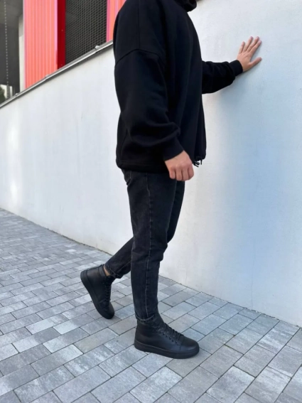 Черевики чоловічі шкіряні чорного кольору зимові фото 8 — інтернет-магазин Tapok