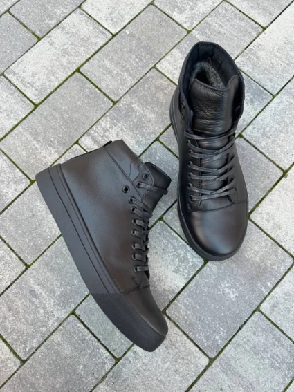 Ботинки мужские кожаные черного цвета зимние фото 10 — интернет-магазин Tapok