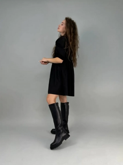 Сапоги женские кожаные черного цвета зимние фото 11 — интернет-магазин Tapok