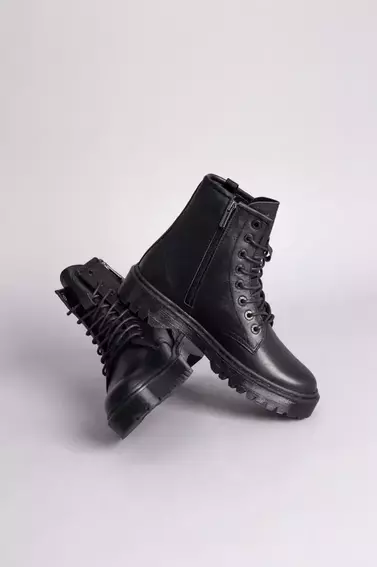 Ботинки мужские кожаные черные зимние фото 14 — интернет-магазин Tapok