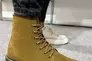 Ботинки мужские из нубука горчичного цвета с желтой строчкой зимние Фото 13