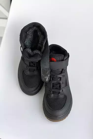 Подростковые ботинки кожаные зимние черные Monster HM фото 3 — интернет-магазин Tapok