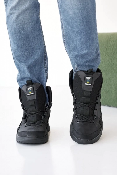 Мужские ботинки кожаные зимние черные Ice field T2 фото 3 — интернет-магазин Tapok