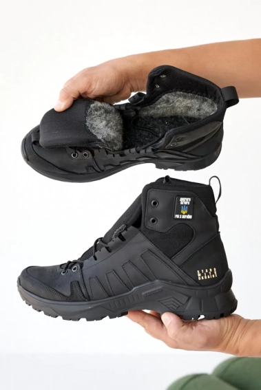 Чоловічі черевики шкіряні зимові чорні Ice field T2 фото 4 — інтернет-магазин Tapok