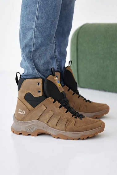 Мужские ботинки кожаные зимние бежевые Ice field T2 фото 5 — интернет-магазин Tapok