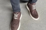 Ботинки мужские из нубука коричневого цвета демисезонные Фото 2