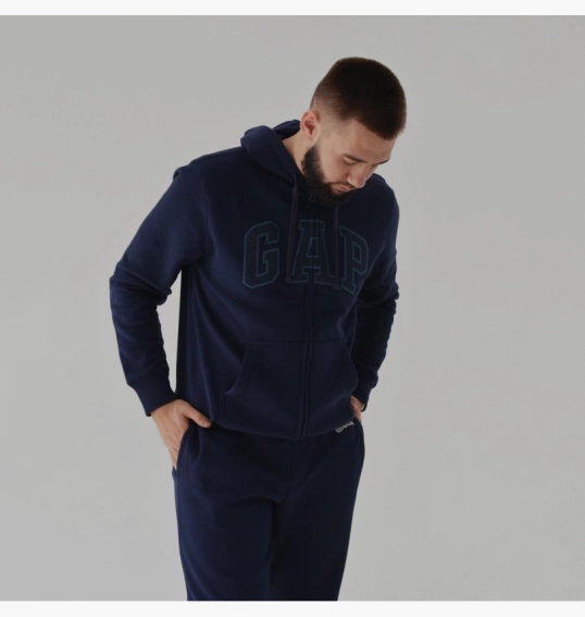 Толстовка чоловіча Gap Logo Zip Hoodie Tapestry Navy 218871561 фото 31 — інтернет-магазин Tapok