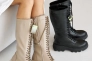 Женские ботинки кожаные зимние бежевые Caiman М20 высокие Фото 2