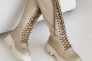 Женские ботинки кожаные зимние бежевые Caiman М20 высокие Фото 3