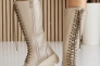 Женские ботинки кожаные зимние бежевые Caiman М20 высокие Фото 7