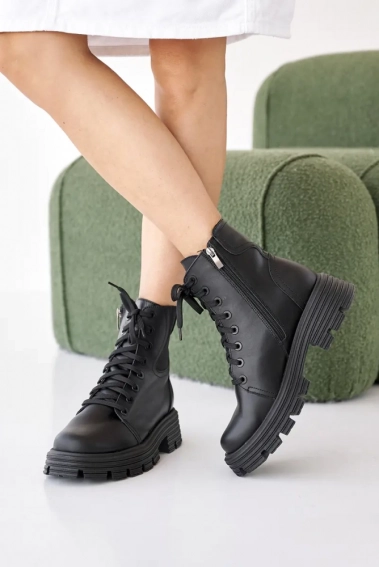 Жіночі черевики шкіряні зимові чорні Tango 717 фото 4 — інтернет-магазин Tapok