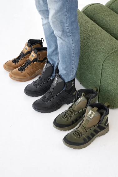 Мужские ботинки кожаные зимние хаки Ice field T2 фото 2 — интернет-магазин Tapok
