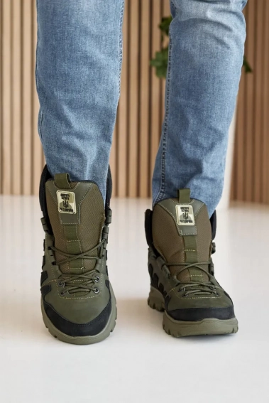 Мужские ботинки кожаные зимние хаки Ice field T2 фото 3 — интернет-магазин Tapok