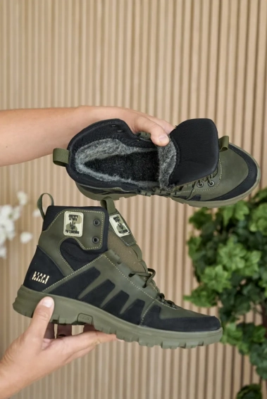 Мужские ботинки кожаные зимние хаки Ice field T2 фото 6 — интернет-магазин Tapok