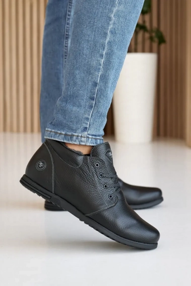 Мужские ботинки кожаные зимние черные Milord ТЮ на меху фото 1 — интернет-магазин Tapok