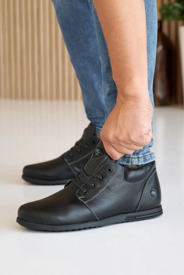 Мужские ботинки кожаные зимние черные Milord ТЮ на меху фото 3 — интернет-магазин Tapok
