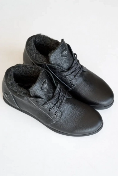 Мужские ботинки кожаные зимние черные Milord ТЮ на меху фото 5 — интернет-магазин Tapok